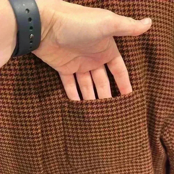 Vintage Isabel Ardee Women’s Houndstooth Wool Blazer Suit Jacket Size 8 - Picture 6 of 7